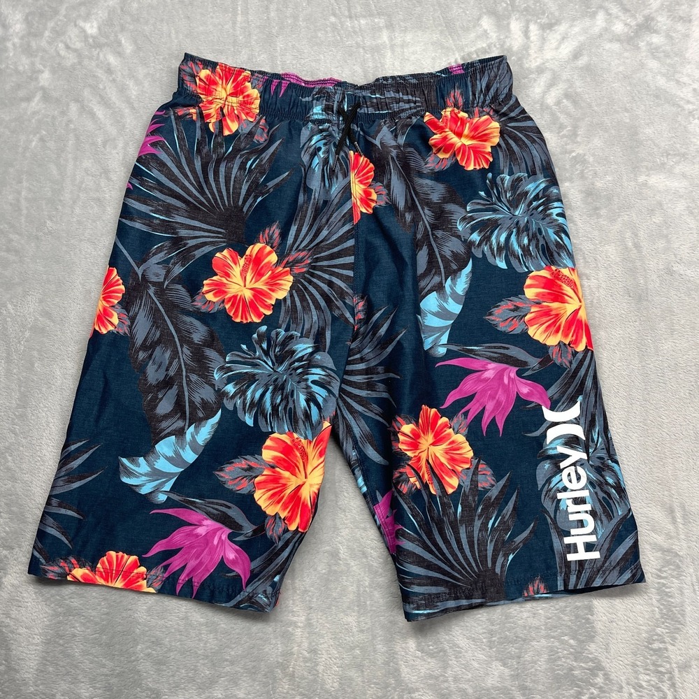 Hurley Shorts Boys XL Multi Floral Stretch Board Surfing Water Polo Surfer Y2K